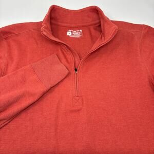 Carhartt Medium Relaxed Fit Orange Red 1/4 Zip Pullover Long Sleeve Sweater